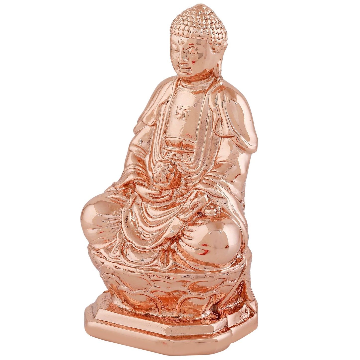 Estele Pink/Rose Gold-Polished Lord Gautam Buddha Mediatating Idol statue for Home DÃ©cor/ working place