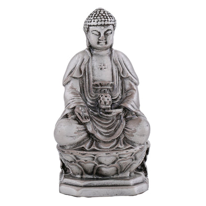 Estele Rhodium Plated Oxidized Lord Gautam Buddha Mediatating Idol statue for Home DÃ©cor/ working place