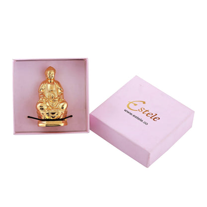 Estele Gold-Polished Lord Gautam Buddha Mediatating Idol statue for Home DÃ©cor/Gifts