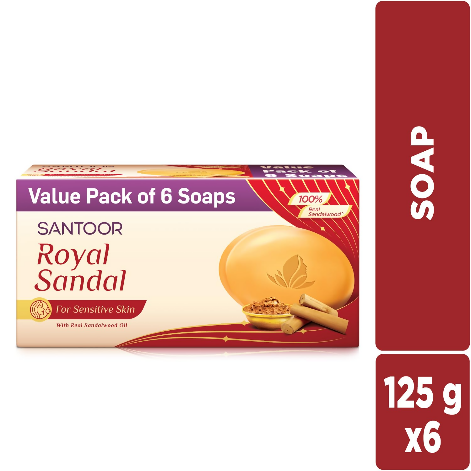 Santoor Royal Sandal Bathing Soap For Sensitive Skin