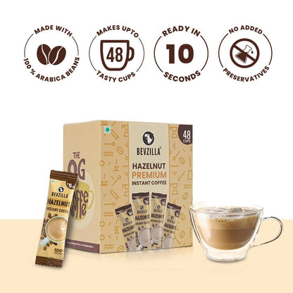 Bevzilla Instant Coffee Powder Sachets (Hazelnut)