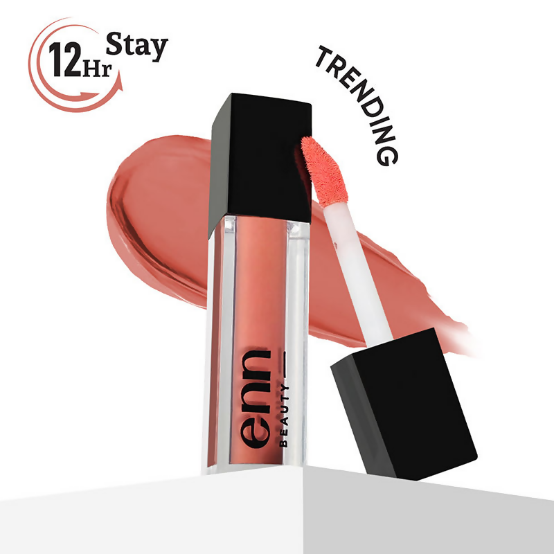 Enn Long-Lasting Liquid Lipstick With Ghee - Full Coverage & Transferproof - Peach Punch