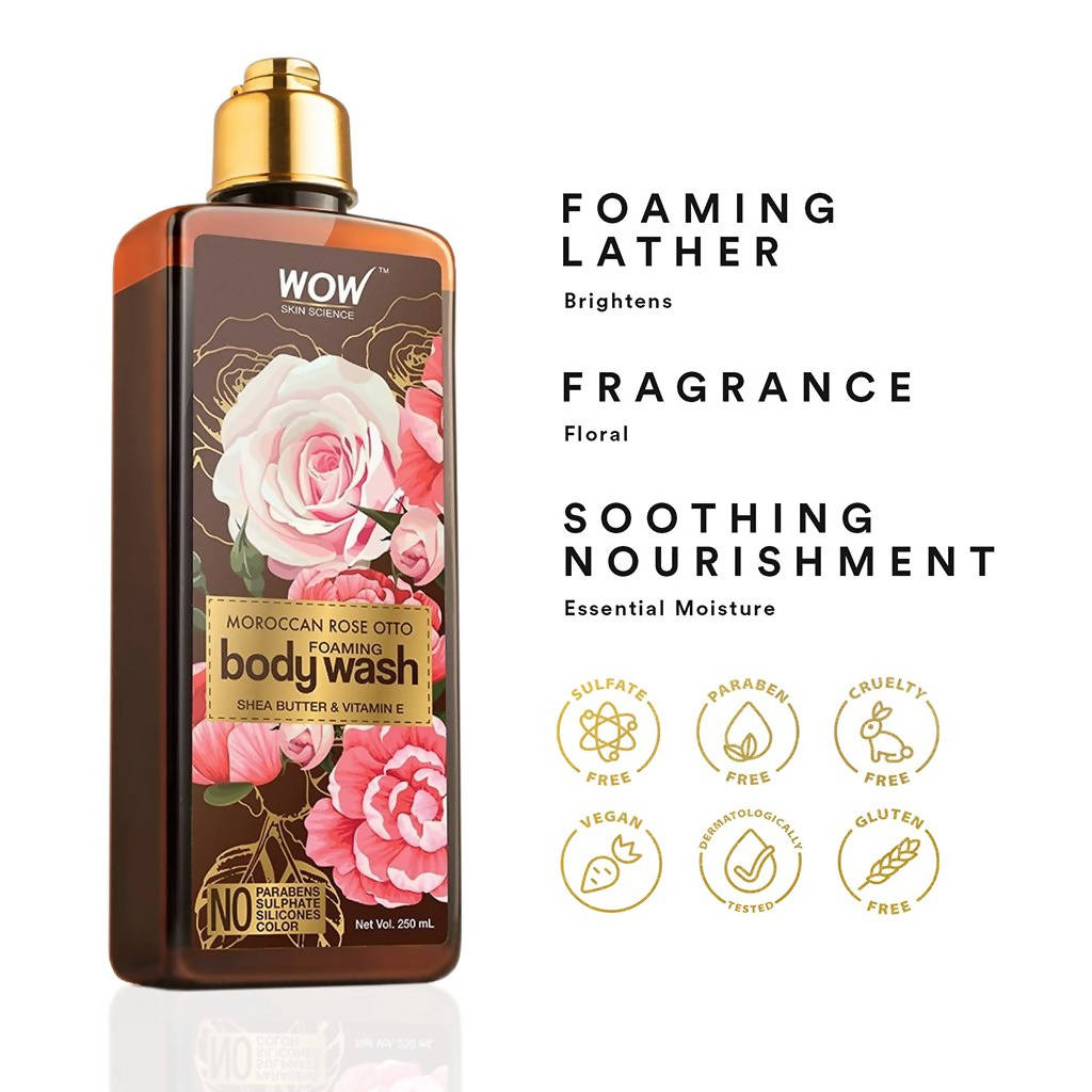 Wow Skin Science Moroccan Rose Otto Foaming Body Wash - Drmedicart