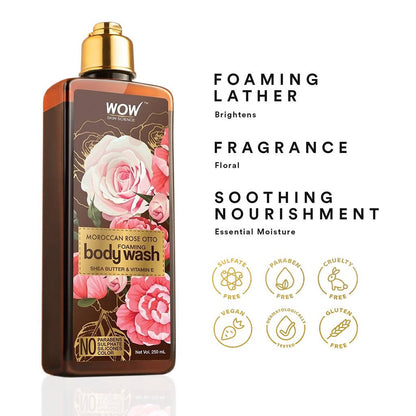 Wow Skin Science Moroccan Rose Otto Foaming Body Wash - Drmedicart