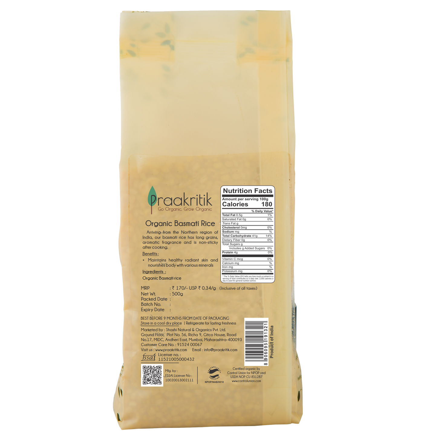 Praakritik Organic Basmati Rice