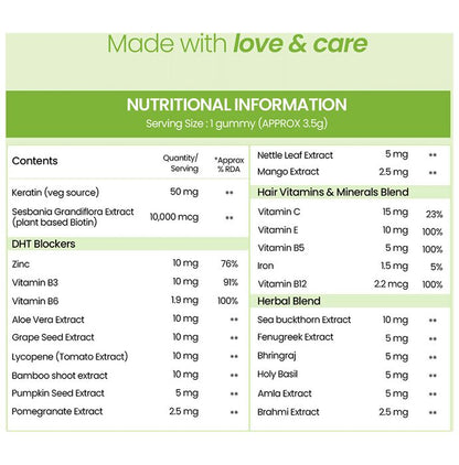 Zingavita Biotin + Keratin Hair Vitamin Kaccha Aam Gummies - Drmedicart