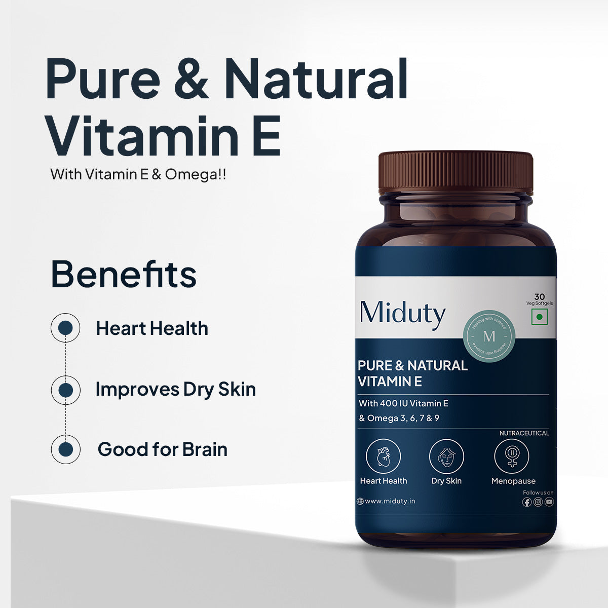 Miduty by Palak Notes Pure & Natural Vitamin E Sea Buckthorn Berry Softgels