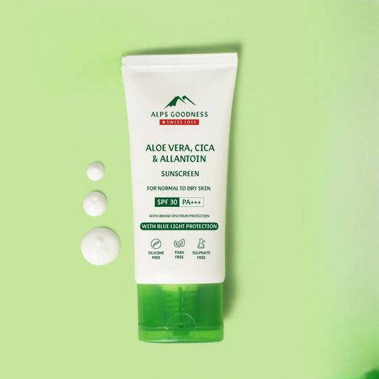 Buy Alps Goodness Blue Light Protection Sunscreen For Normal to Dry Skin SPF 30 PA+++ with Aloe Vera, Cica & Allantoin from DrMediCart, Ship from India to USA