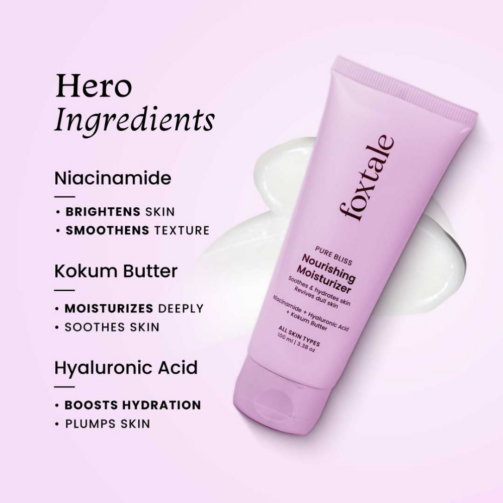 Foxtale Nourishing Moisturiser With Niacinamide & Vit E For 24Hr Hydration