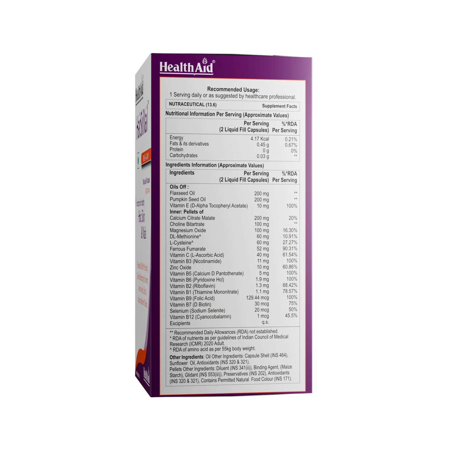 HealthAid HairSkiNail (Multivitamins for Hair, Skin and Nail) Tablets