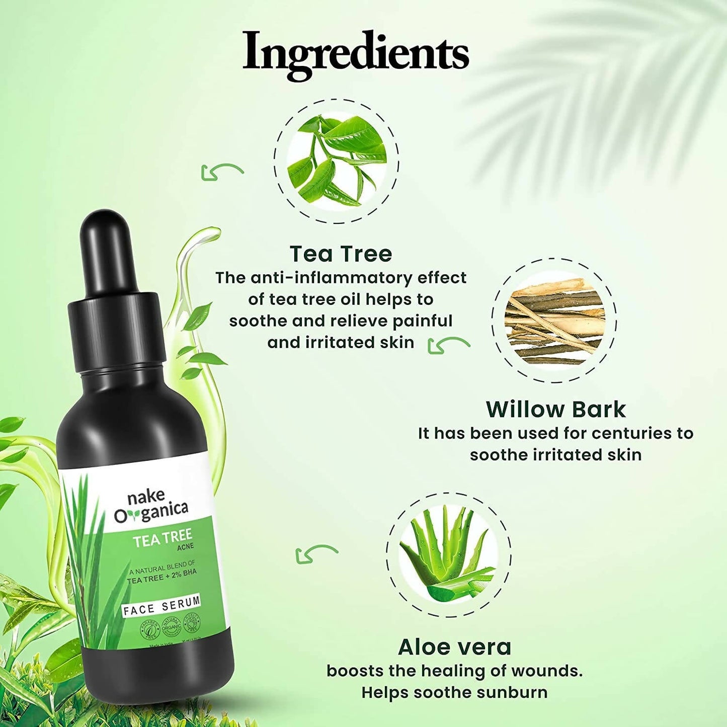 Nake Organica Tea Tree Acne Face Serum