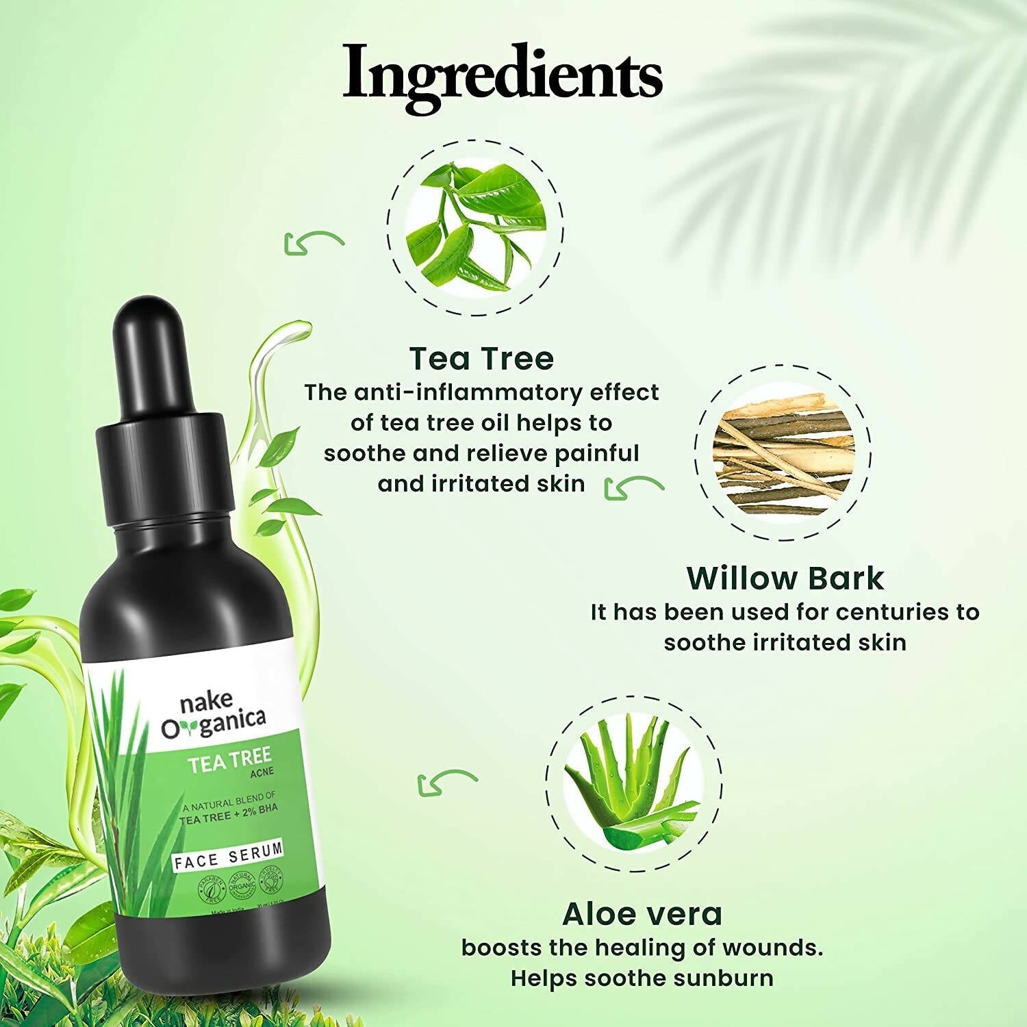 Nake Organica Tea Tree Acne Face Serum
