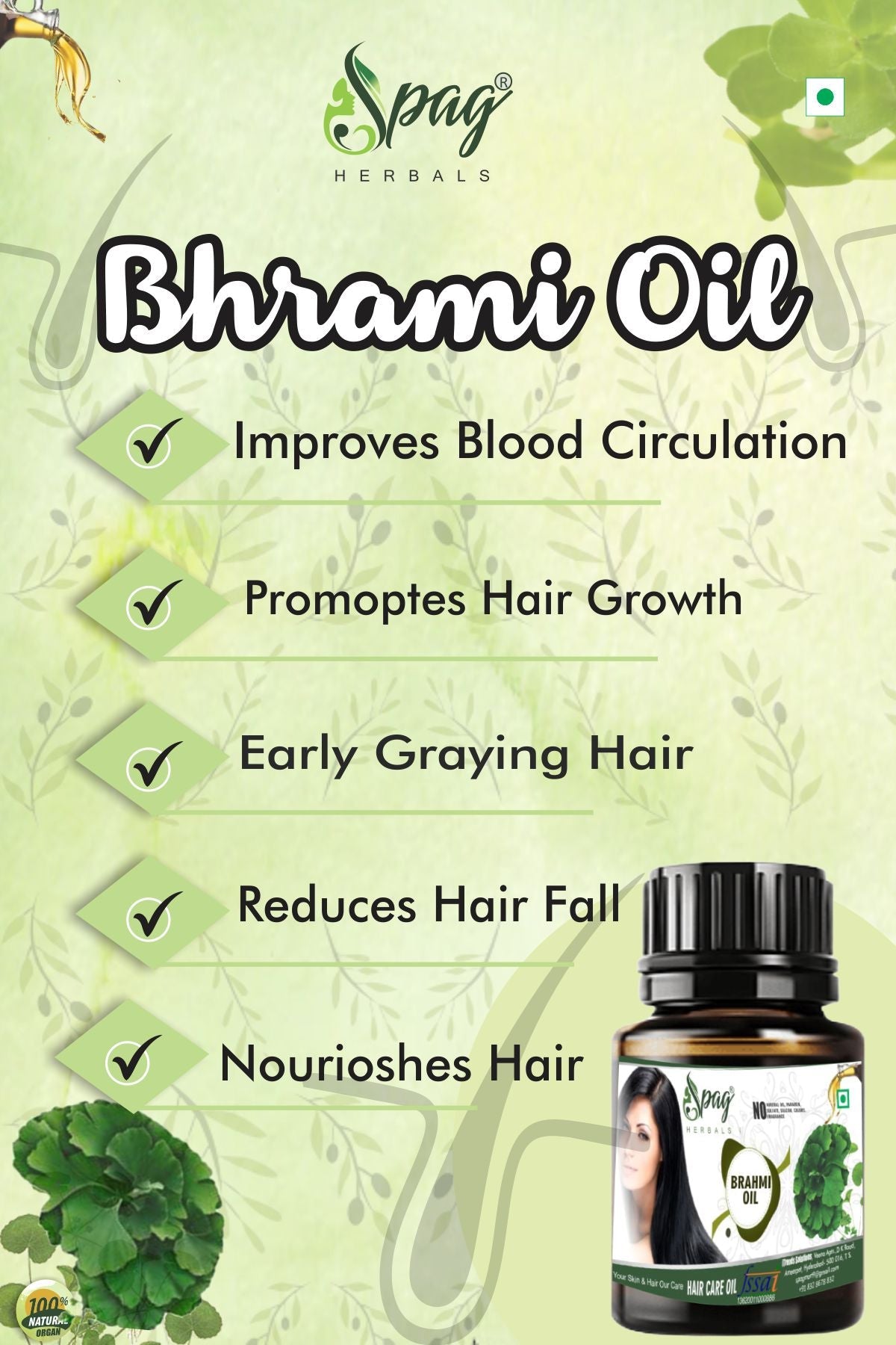 Spag Herbals Brahmi Oil For Hair Care