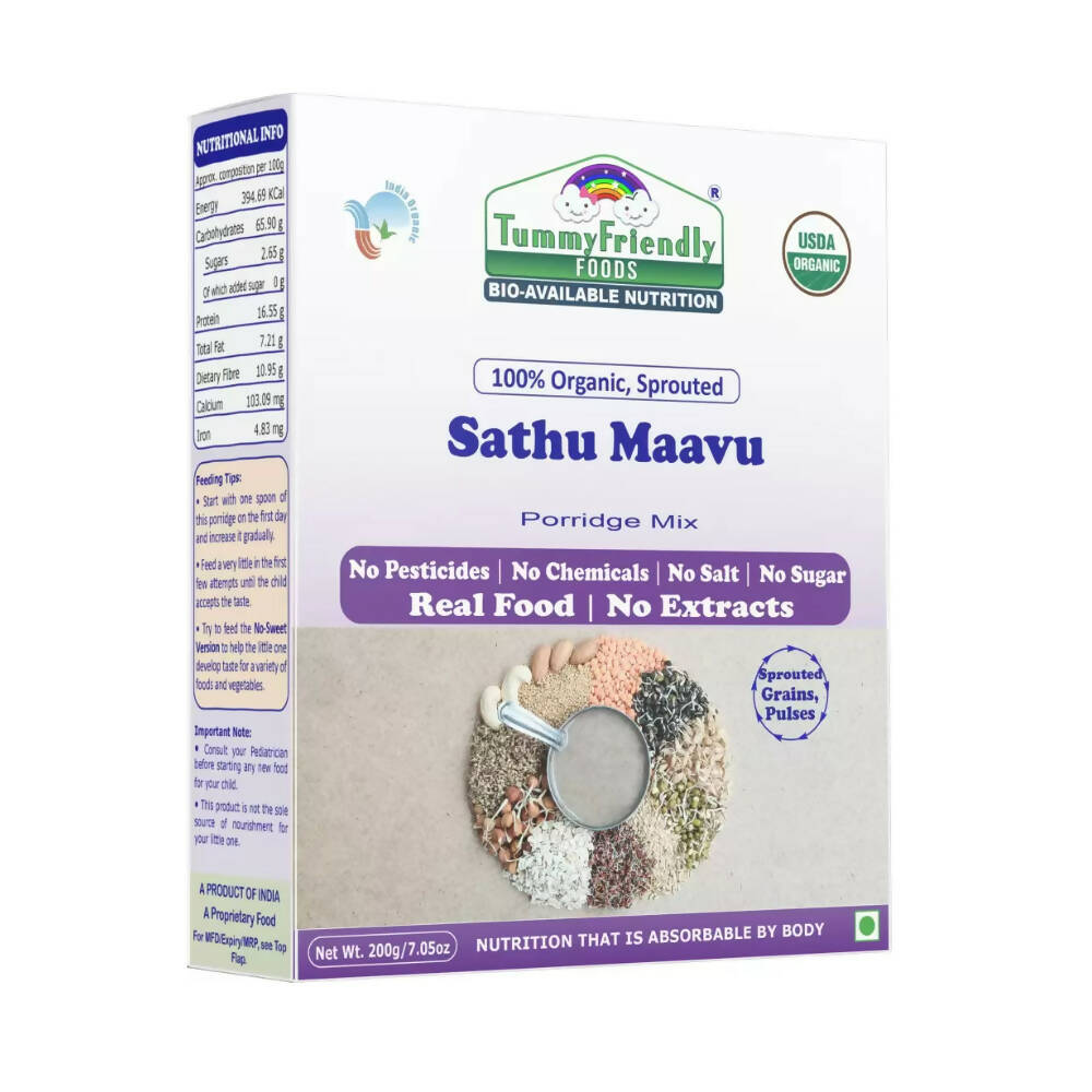 TummyFriendly Foods Stage3 Sprouted Ragi, Brown Rice, Oats, Sathu Maavu, Pulses, Vegetables & Fruit Porridge Mixes For 8 Months - Drmedicart