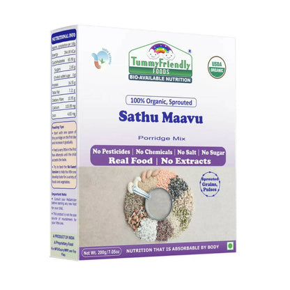 TummyFriendly Foods Stage3 Sprouted Ragi, Brown Rice, Oats, Sathu Maavu, Pulses, Vegetables & Fruit Porridge Mixes For 8 Months - Drmedicart