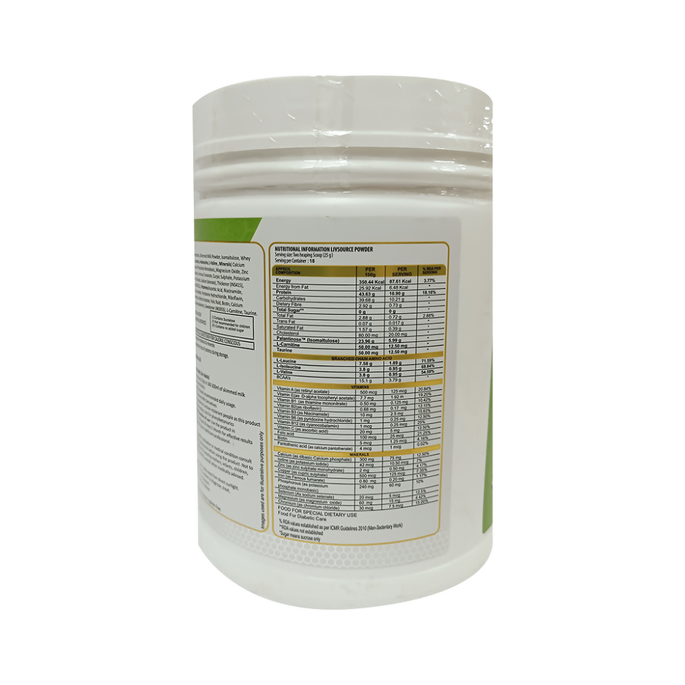 Invig LivSource Powder with Protein & BCAA for Muscle Growth, Sugar & Gluten Free - Flavour Vanilla