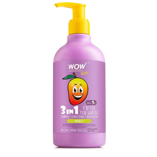 Buy Wow Skin Science Kids Mango 3 in 1 Tip to Toe Wash from DrMediCart, Ship from India to USA