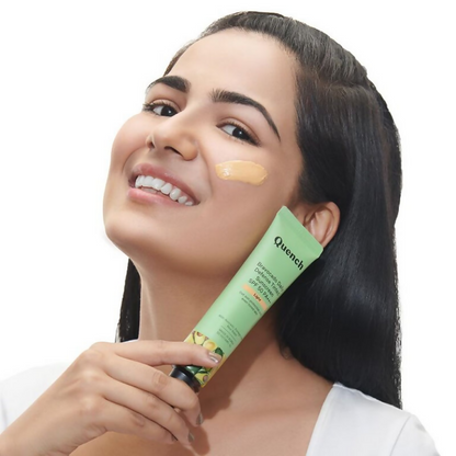 Quench Vitamin E Tinted SPF 50 Sunscreen PA+++ with both Mineral & Chemical Actives (Light)