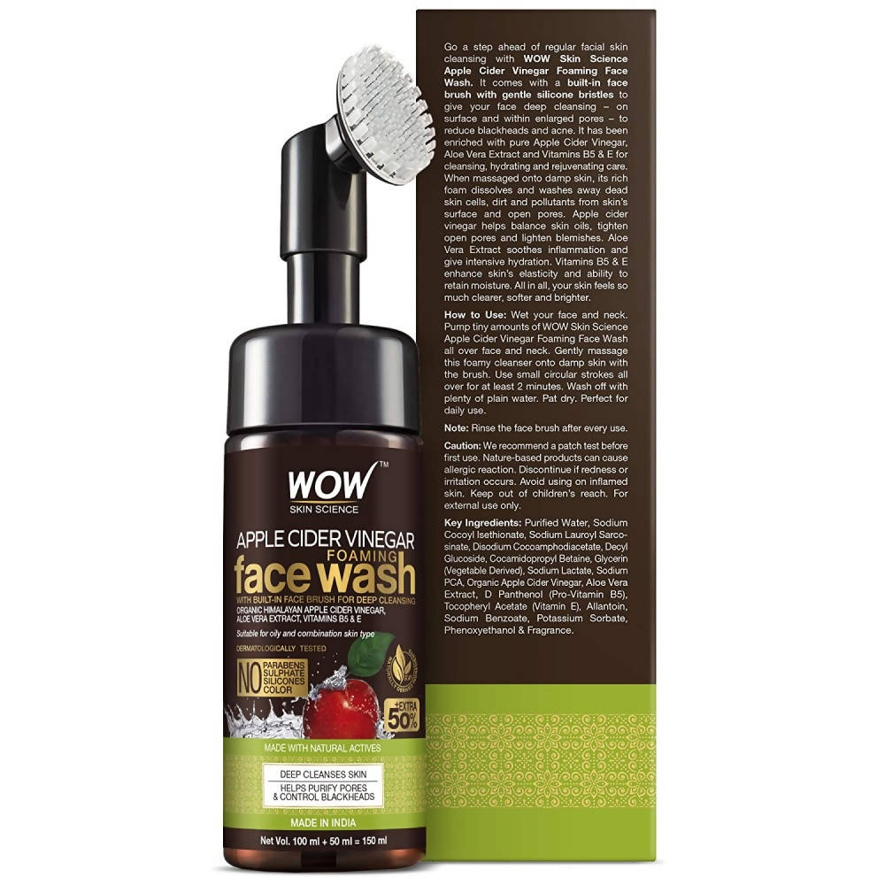 Wow Skin Science Apple Cider Vinegar Foaming Face Wash - Drmedicart