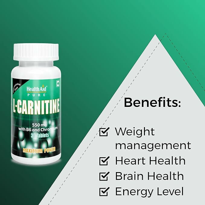 HealthAid L-Carnitine 550 mg with Vitamin B6 Chromium Tablets