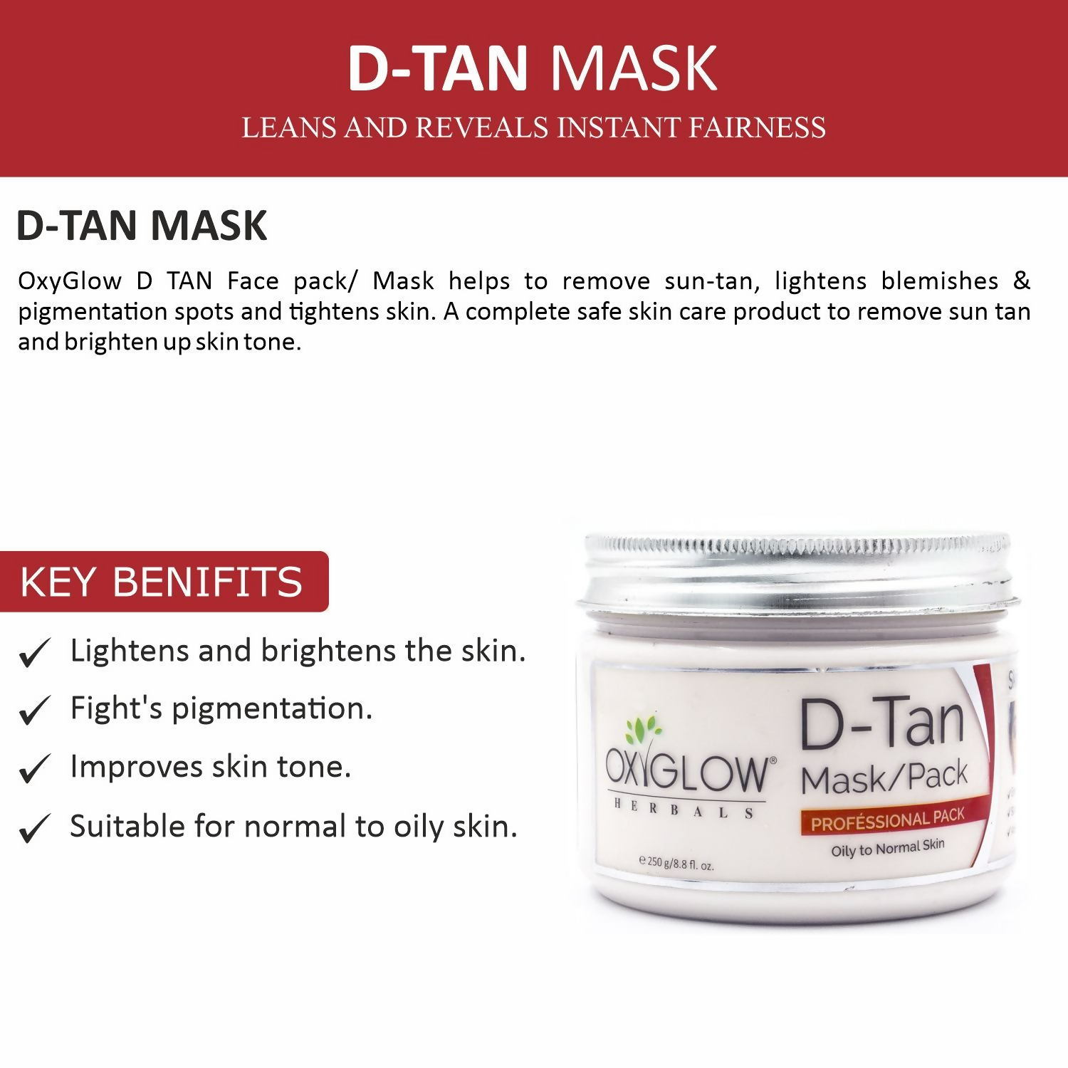 Oxyglow Herbals D-Tan Mask