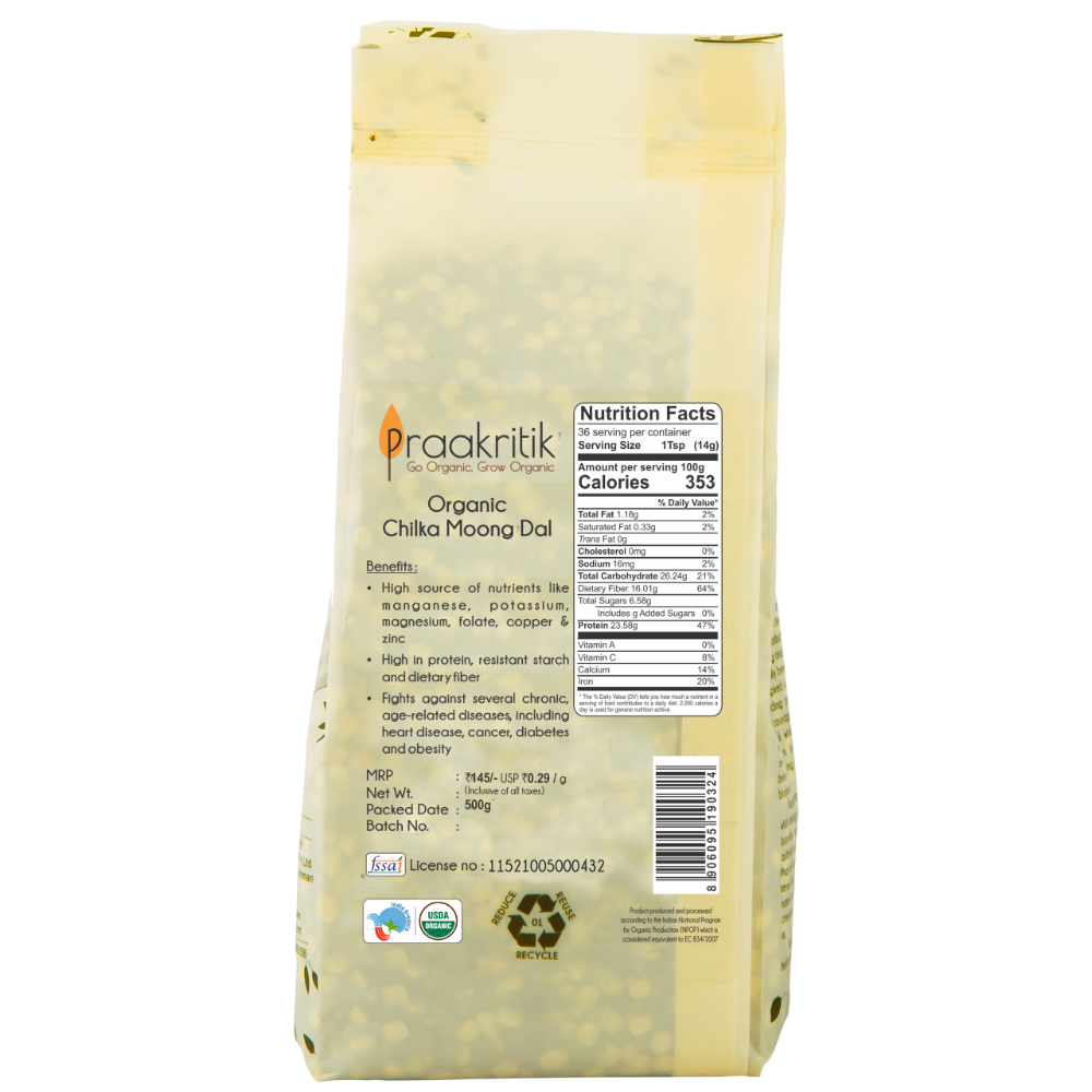 Praakritik Organic Chilka Hara Moong