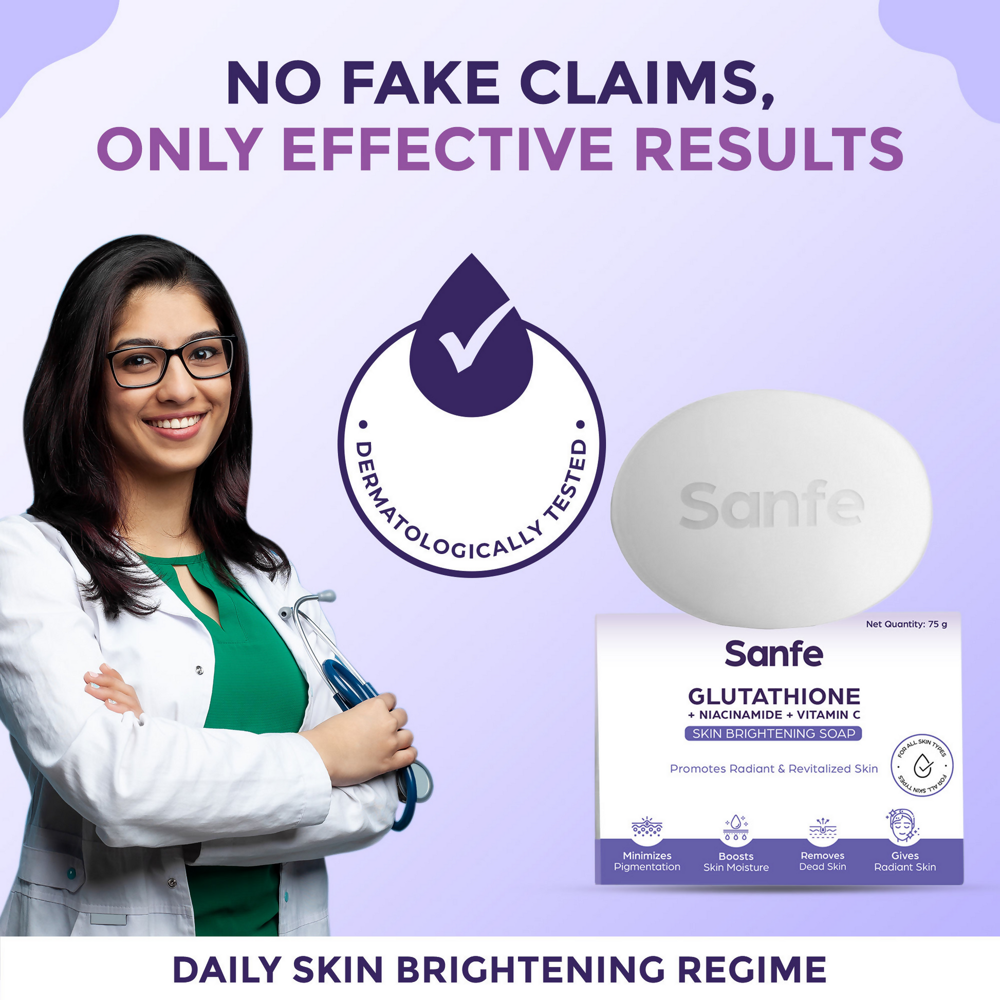 Sanfe Glutathione + Niacinamide + Vitamin C Brightening Soap