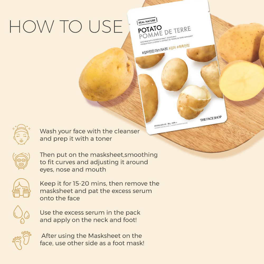 The Face Shop Real Nature Potato Face Mask - Korean Skincare