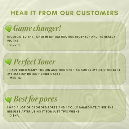 The Skin Diet Company Matcha Green Tea Toner Hydrates, Clarifies Pores, Alcohol-Free, For Oily Skin