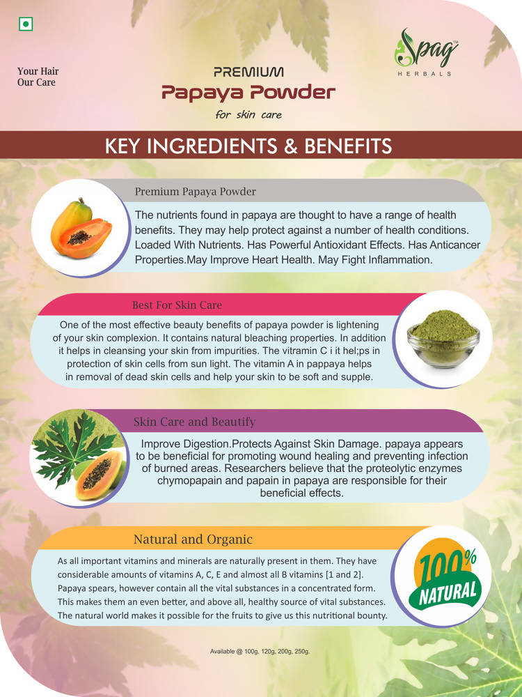 Spag Herbals Premium Papaya Powder