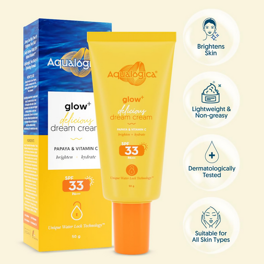 Buy Aqualogica Glow+ Delicious Dream Cream with SPF 33 from DrMediCart, Ship from India to USA