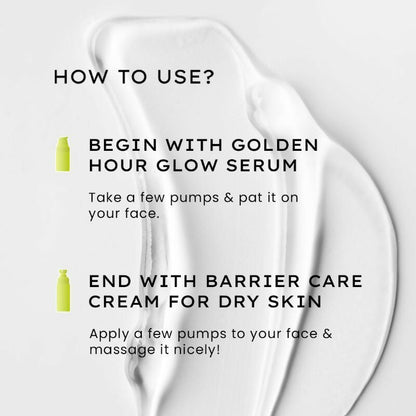 Hyphen By Kriti Sanon Daily Night Care Routine for Normal to Dry Skin with Face Serum & Barrier Care Cream