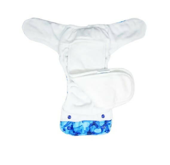 Kindermum Nano Pro Aio Cloth Diaper (With 2 Organic Inserts And Power Booster)- Aqua For Kids