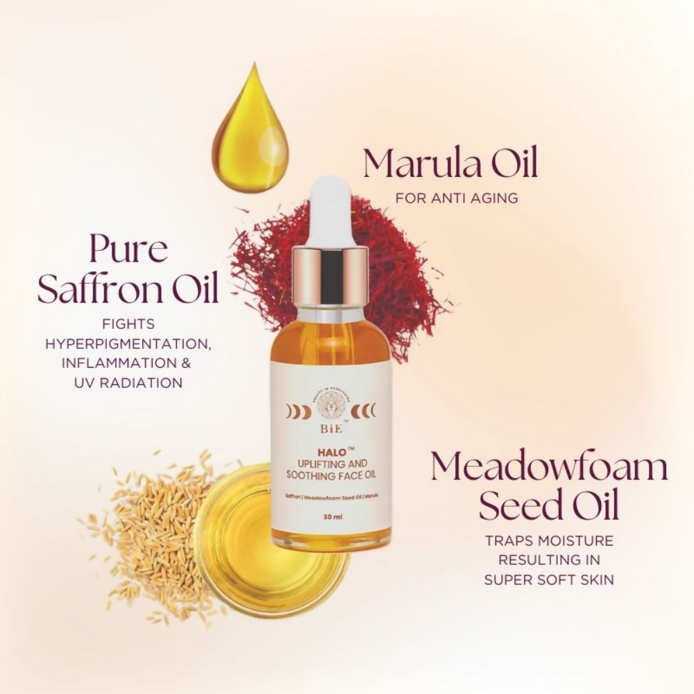 BiE Halo Uplifting & Soothing Face Oil With Pure Saffron For Brighter Skin