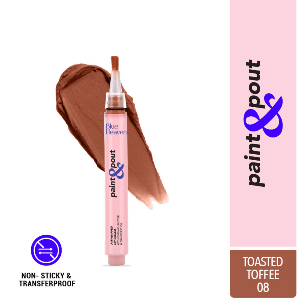 Blue Heaven Paint & Pout Airwhipped Lip Cream - Toasted Toffe 08