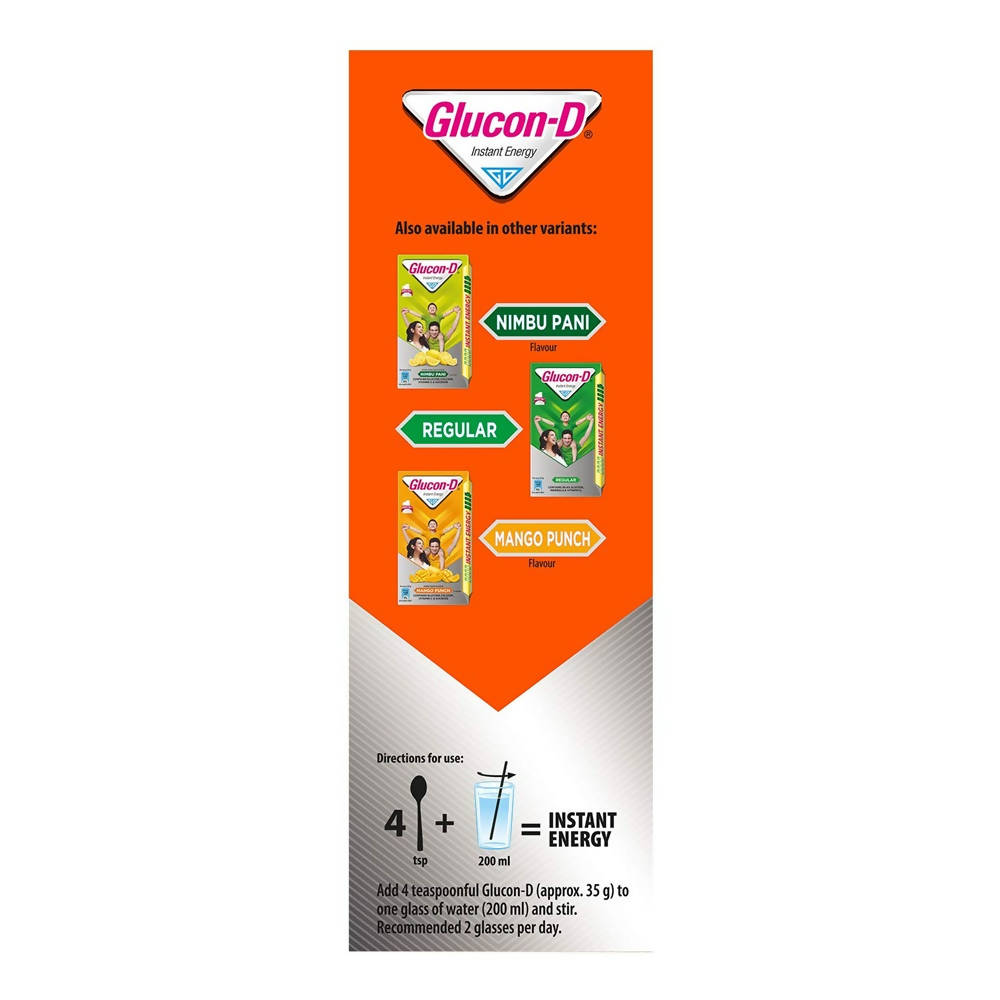 Glucon-D Instant Energy Health Drink - Tangy Orange | Tangy Orange Glucose Powder | Instant Energy & Immunity Recharge | With Vitamin C & Calcium