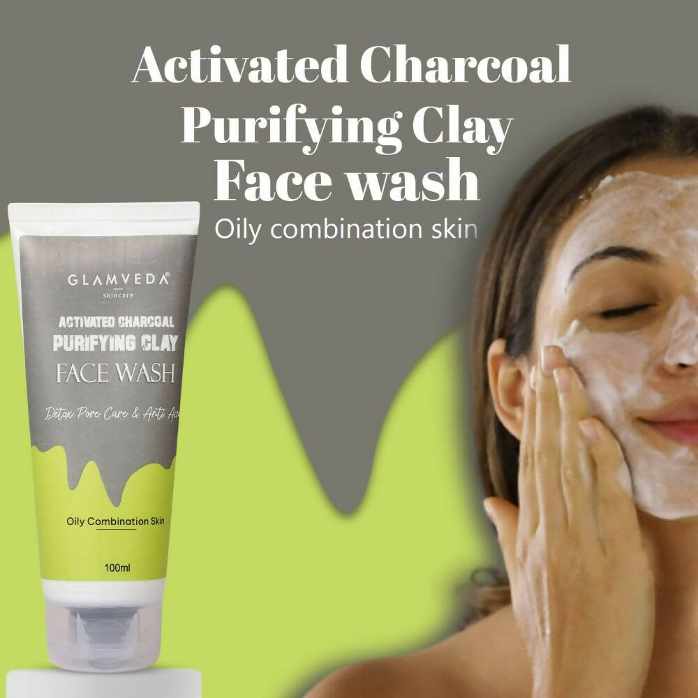 Glamveda Men Activated Charcoal Clay Detox & Anti Acne Face Wash - DrMediCart