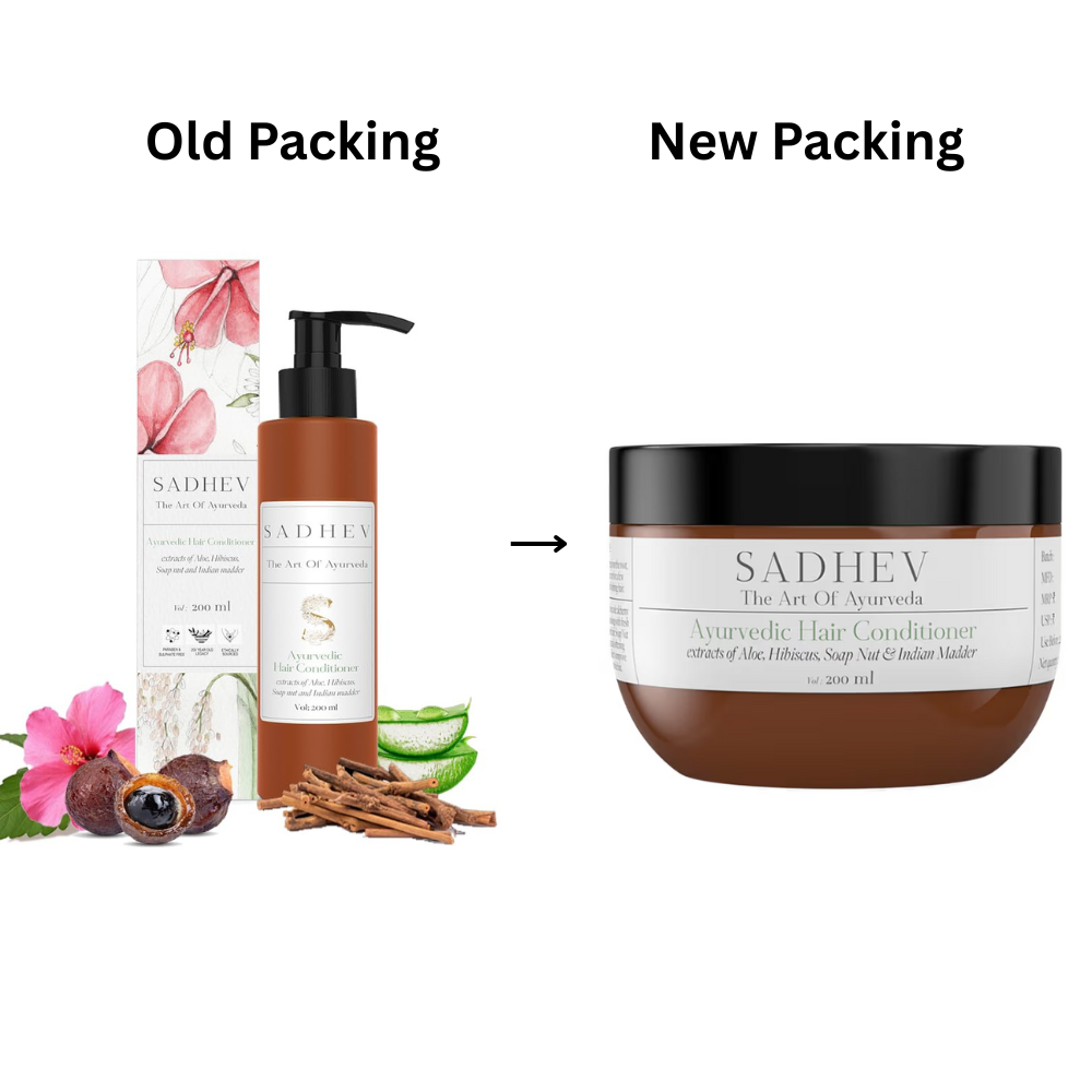 Sadhev Ayurvedic Hair Conditioner With Extracts Of Aloe, Hibiscus, Soap Nut And Indian Maddar For Deep Condition And Nourishment