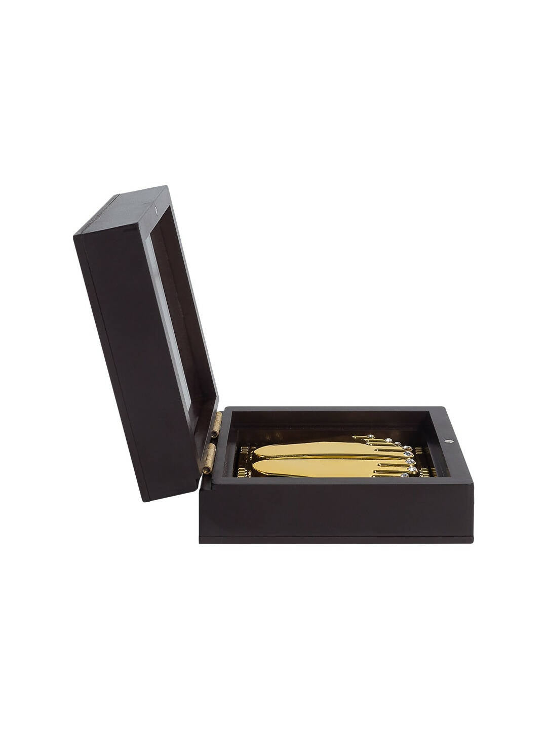 Golden Peacock Black 24 Ct Gold Polished Radha Krishna Wooden Prayer Box