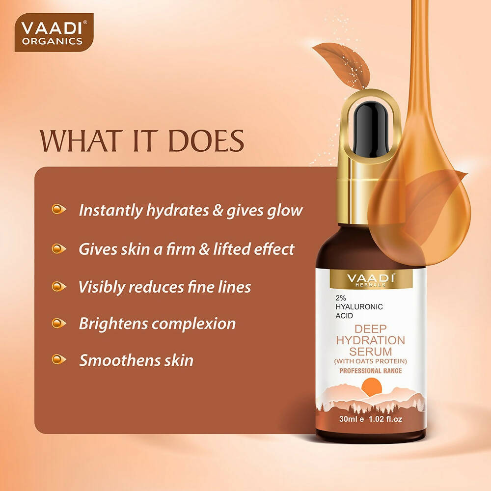Vaadi Herbals Deep Hydration Serum With 2% Hyaluronic Acid & Oats Protein - Drmedicart