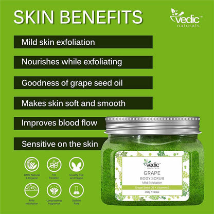 Vedic Naturals Grape Body Scrub - Drmedicart