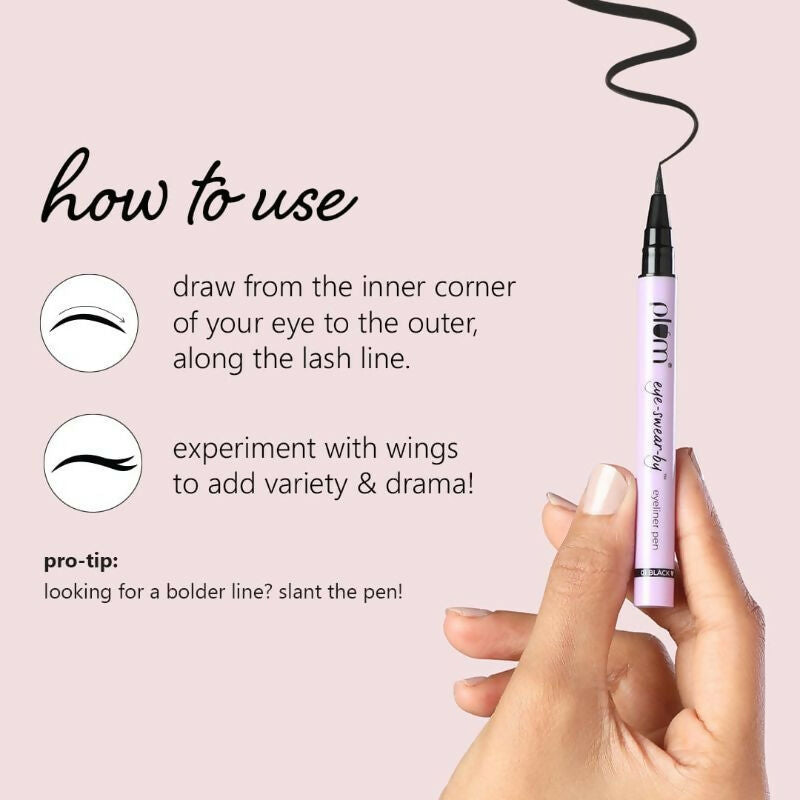 Plum Eye-Swear-By Eyeliner Pen - 01 Black
