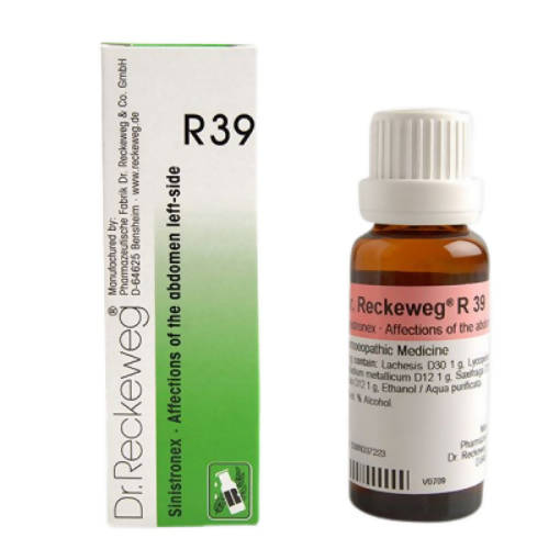Buy Dr. Reckeweg R39 Affections Of The Abdomen Left Side Drops from DrMediCart, Ship from India to USA