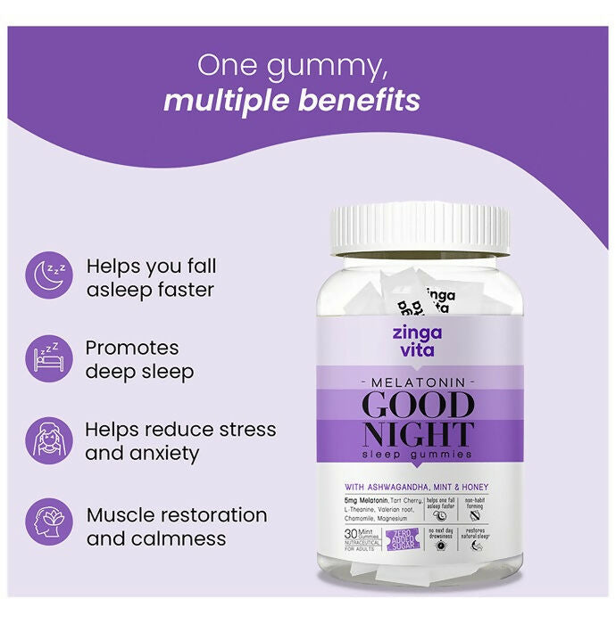 Zingavita Melatonin 5mg Good Night Sleep Gummies - Drmedicart