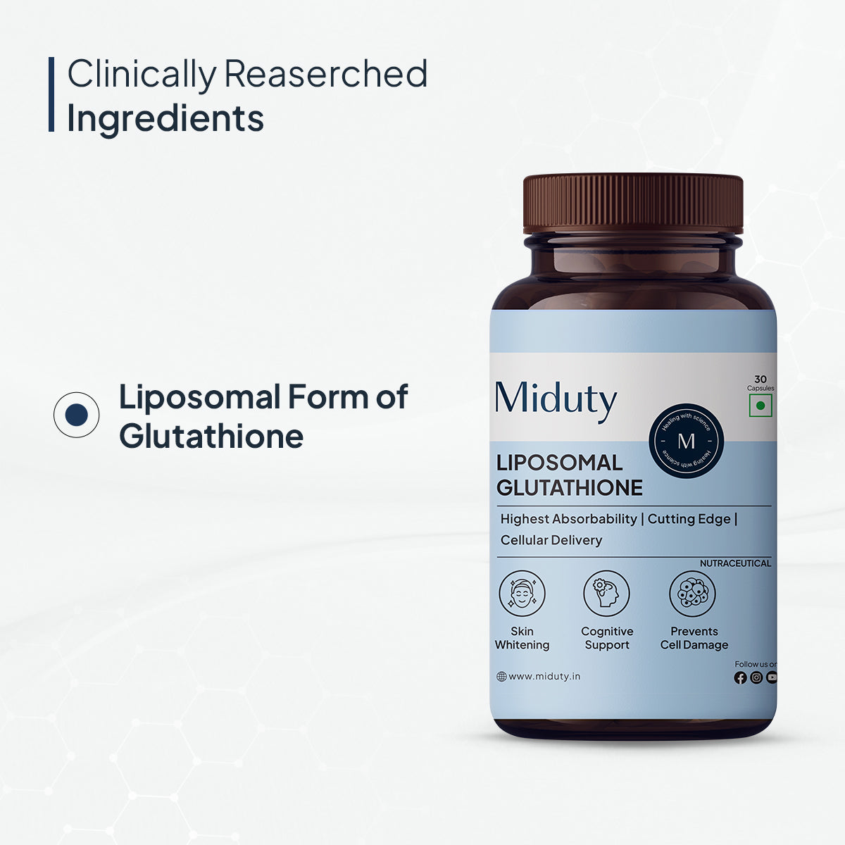 Miduty by Palak Notes Liposomal Glutathione Capsules