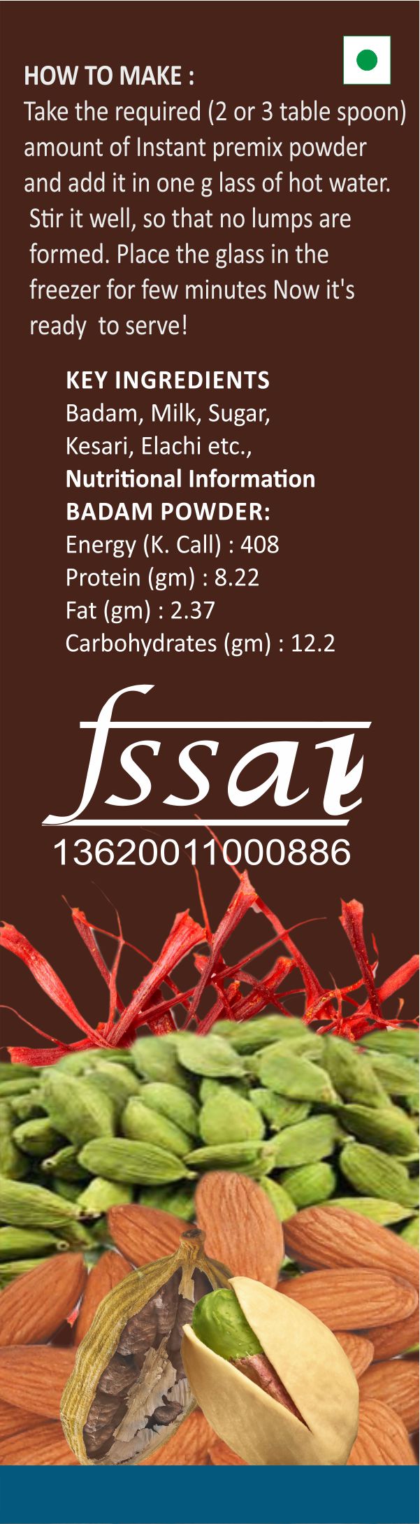 Spag Herbals Cold Instant Chocolate Badam Health Drink