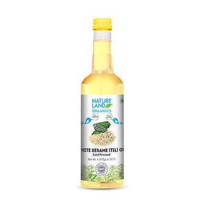 Nature Land Organics White Sesame (Til) Oil Cold Pressed
