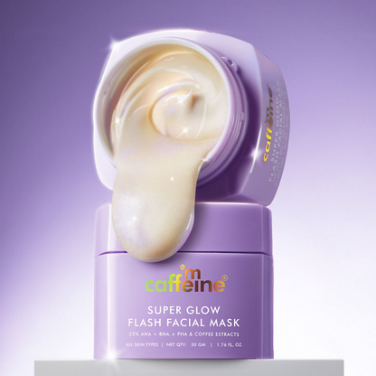 mCaffeine Super Glow Flash Facial 25% AHA+BHA+PHA Face Mask
