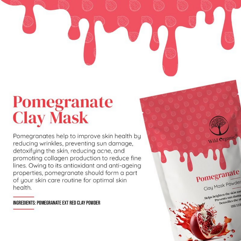 Wild Organic Pomegranate Clay Mask Powder
