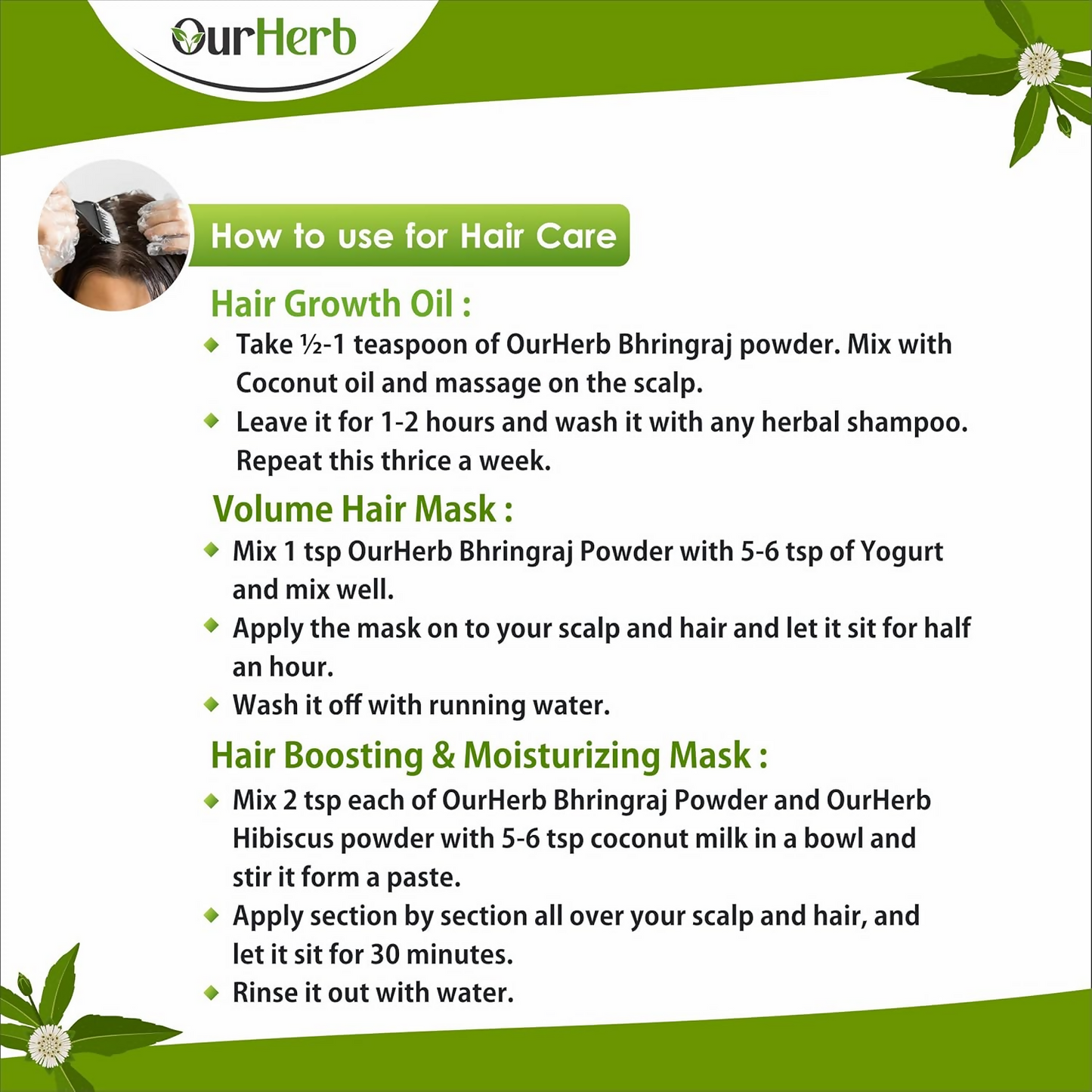 OurHerb Bhringraj Powder For Natural Hair Care